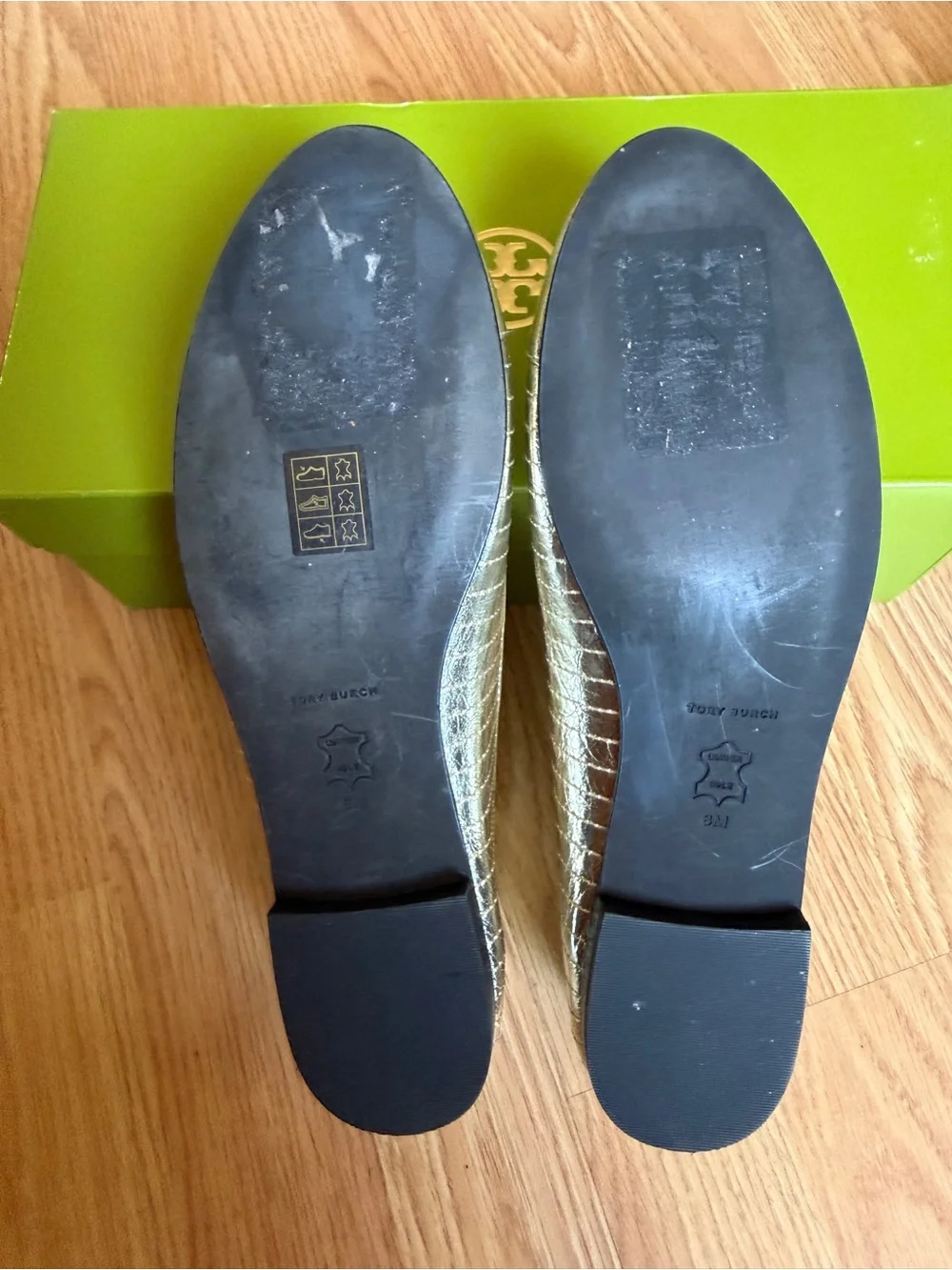 Tory Burch Metallic Gold Ballet Flats size 8